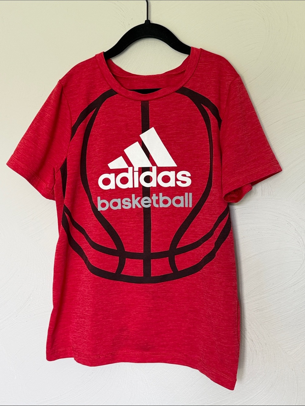 adidas Red Basketball Logo Tee for Kids